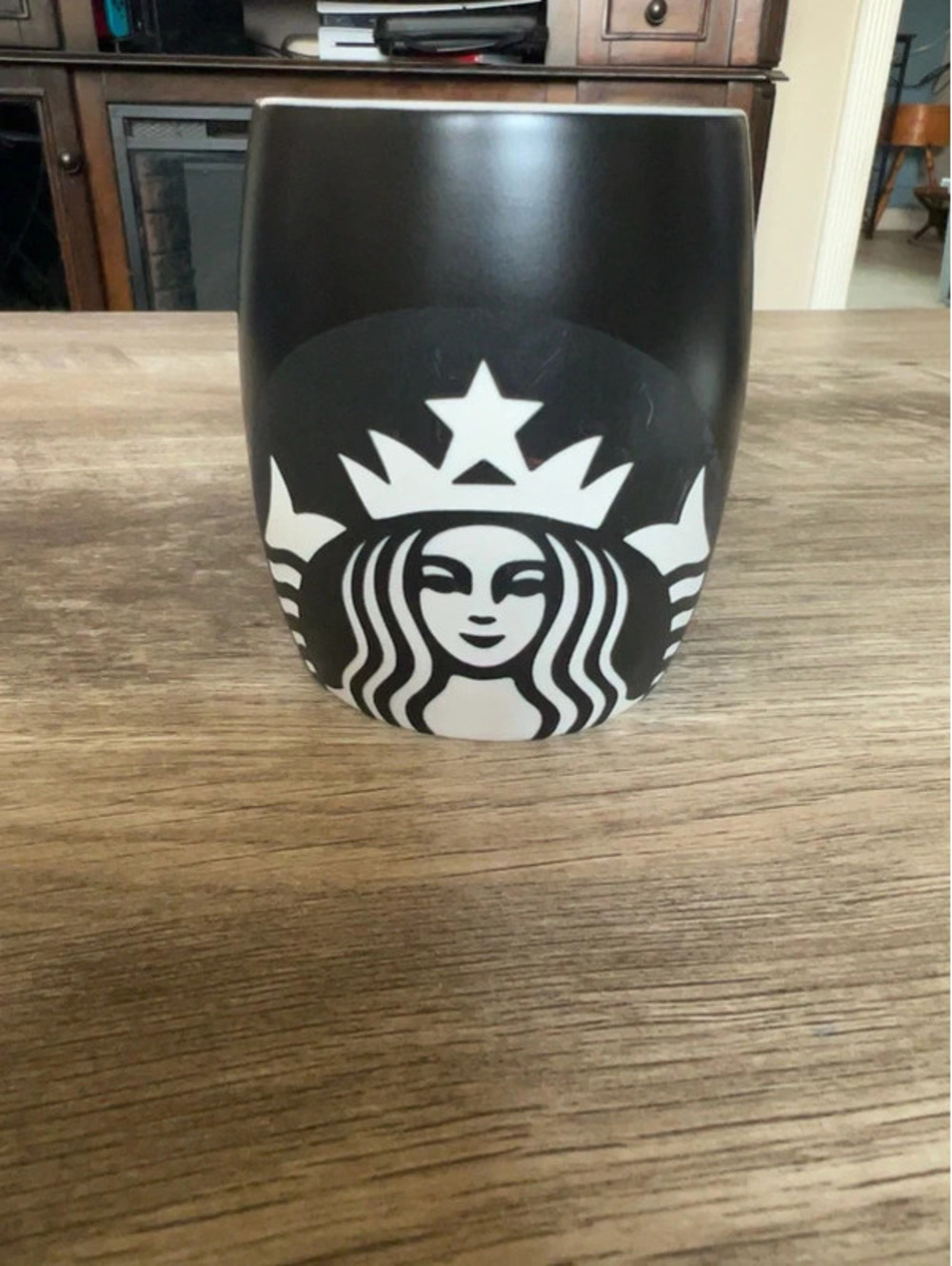 Starbucks Black White Siren Logo Ceramic Coffee Mug 12oz 14oz Large Logo Cup